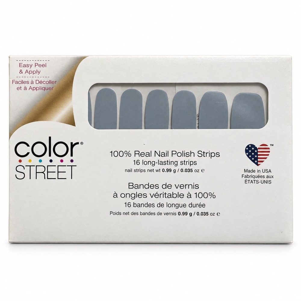 Color Street Breezy Does It Blue Gray Nail Polish Strips 16 Count New Sealed